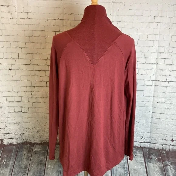 Athleta Nirvana Wear Two Ways Wrap Maple Red Sz Small Gym Yoga Layering Workout - Picture 8 of 14